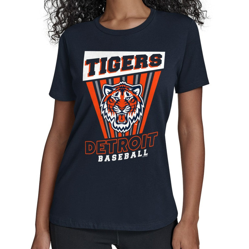 Detroit Tigers Starter Women's Poster Print T-Shirt - Navy T-shirts