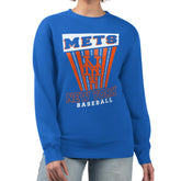 New York Mets Starter Women's Poster Print Pullover Sweatshirt - Royal Pullover