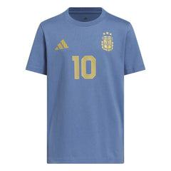 Lionel Messi Argentina National Team Youth Name & Number T-Shirt Blue
