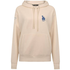 Los Angeles Dodgers Levelwear Women's Cooperstown Collection Adorn Core Logo Pullover Hoodie - Khaki Hoodies