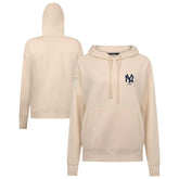 New York Yankees Levelwear Women's Cooperstown Collection Adorn Core Logo Pullover Hoodie - Khaki Hoodies