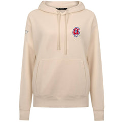 Atlanta Braves Levelwear Women's Cooperstown Collection Adorn Core Logo Pullover Hoodie - Khaki Hoodies