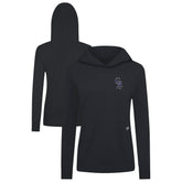 Colorado Rockies Levelwear Women's Cooperstown Collection Relay Core Logo Pullover Hoodie - Black Hoodies