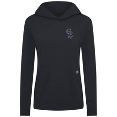 Colorado Rockies Levelwear Women's Cooperstown Collection Relay Core Logo Pullover Hoodie - Black Hoodies