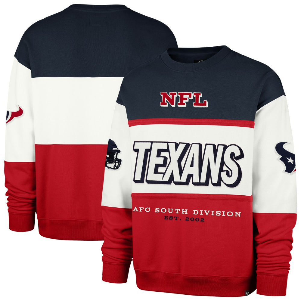 Houston Texans '47 Breeze Maximalist Sweatshirt Navy/Red