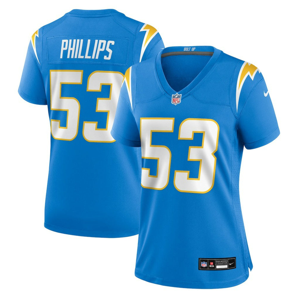 NFL Del'Shawn Phillips Los Angeles Chargers Women's Team Game Jersey - Powder Blue