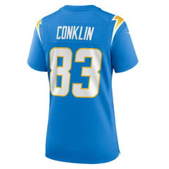 NFL Tyler Conklin Los Angeles Chargers Women's Team Game Jersey - Powder Blue