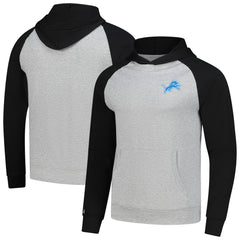 Detroit Lions Antigua Urgent Pullover Hoodie Heather Gray/Black