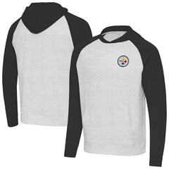 Pittsburgh Steelers Antigua Urgent Pullover Hoodie Black/Heather Gray