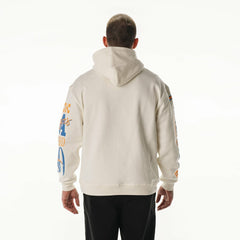 Los Angeles Chargers The Wild Collective Unisex Stacked Graphic Sleeve Fleece Hoodie Cream