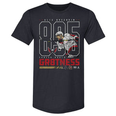 NHL Alexander Ovechkin Washington Capitals 500 Level NHL All-Time Leading Goal Scorer Tri-Blend Outline T-Shirt - Navy