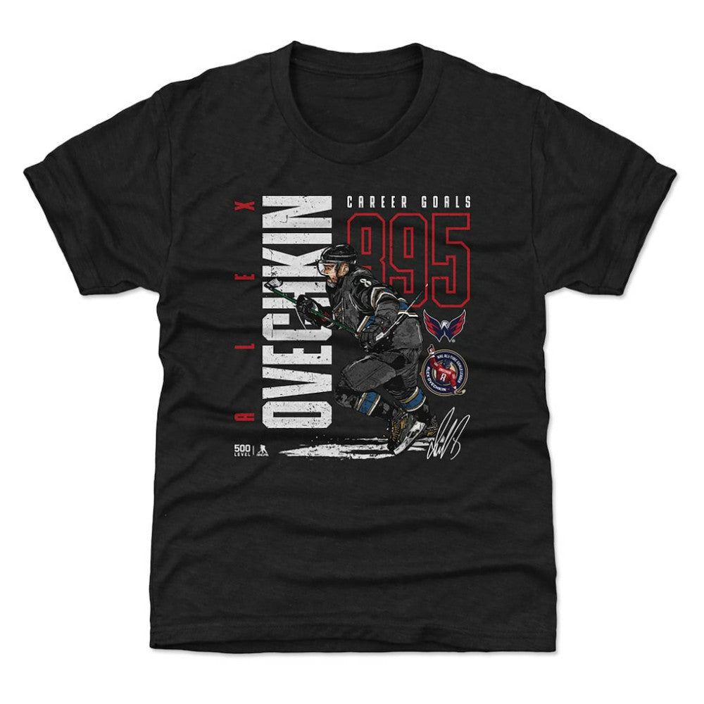 NHL Alexander Ovechkin Washington Capitals 500 Level Youth NHL All-Time Leading Goal Scorer Throwback T-Shirt - Black