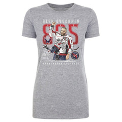 NHL Alexander Ovechkin Washington Capitals 500 Level Women's NHL All-Time Leading Goal Scorer The Shot T-Shirt - Heather Gray