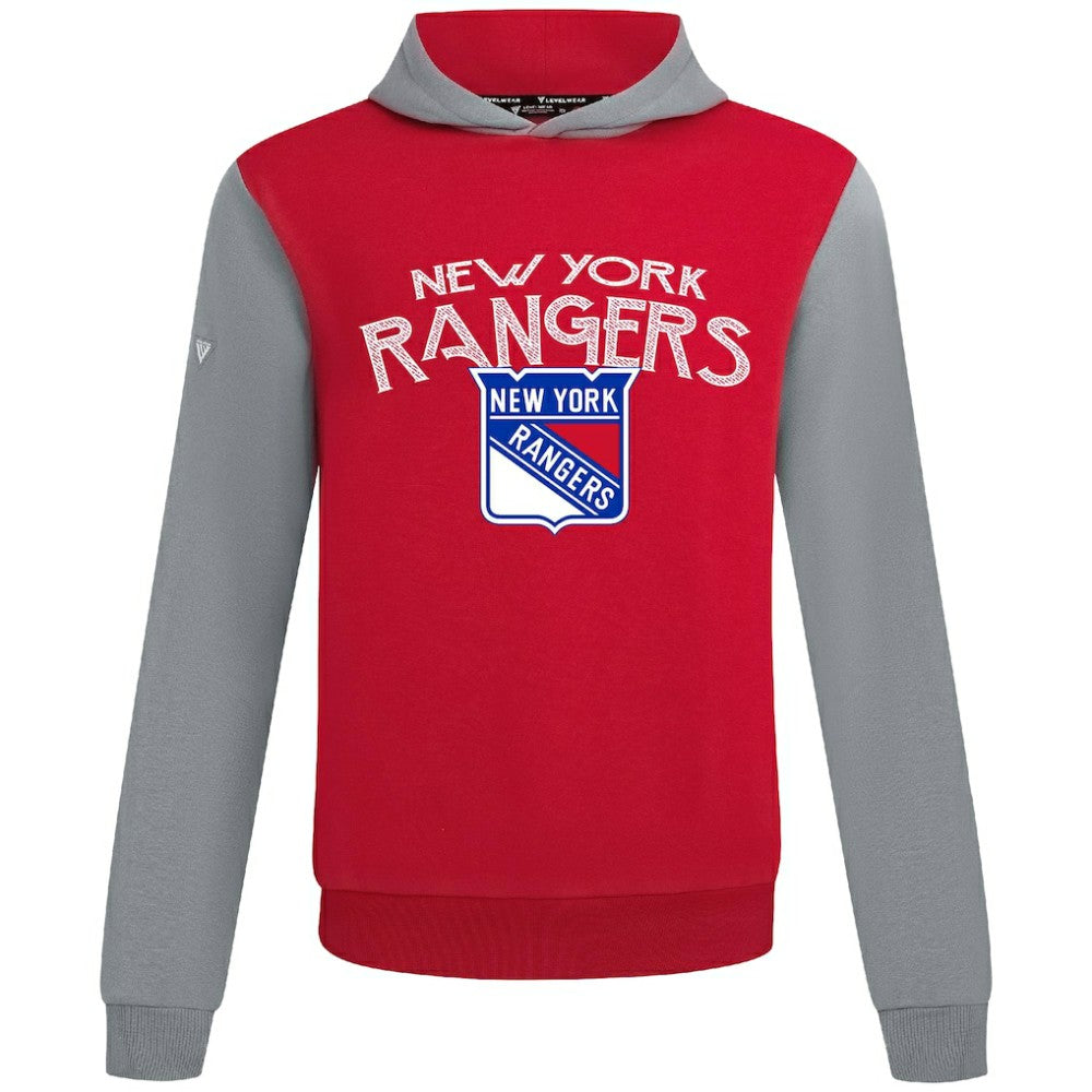NHL New York Rangers Levelwear Ultimate Mission Pullover Hoodie - Red/Gray
