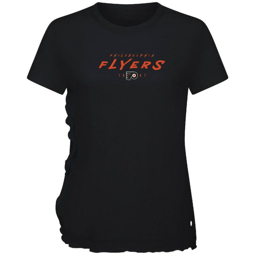 NHL Philadelphia Flyers Levelwear Women's Airflow Scratched T-Shirt - Black