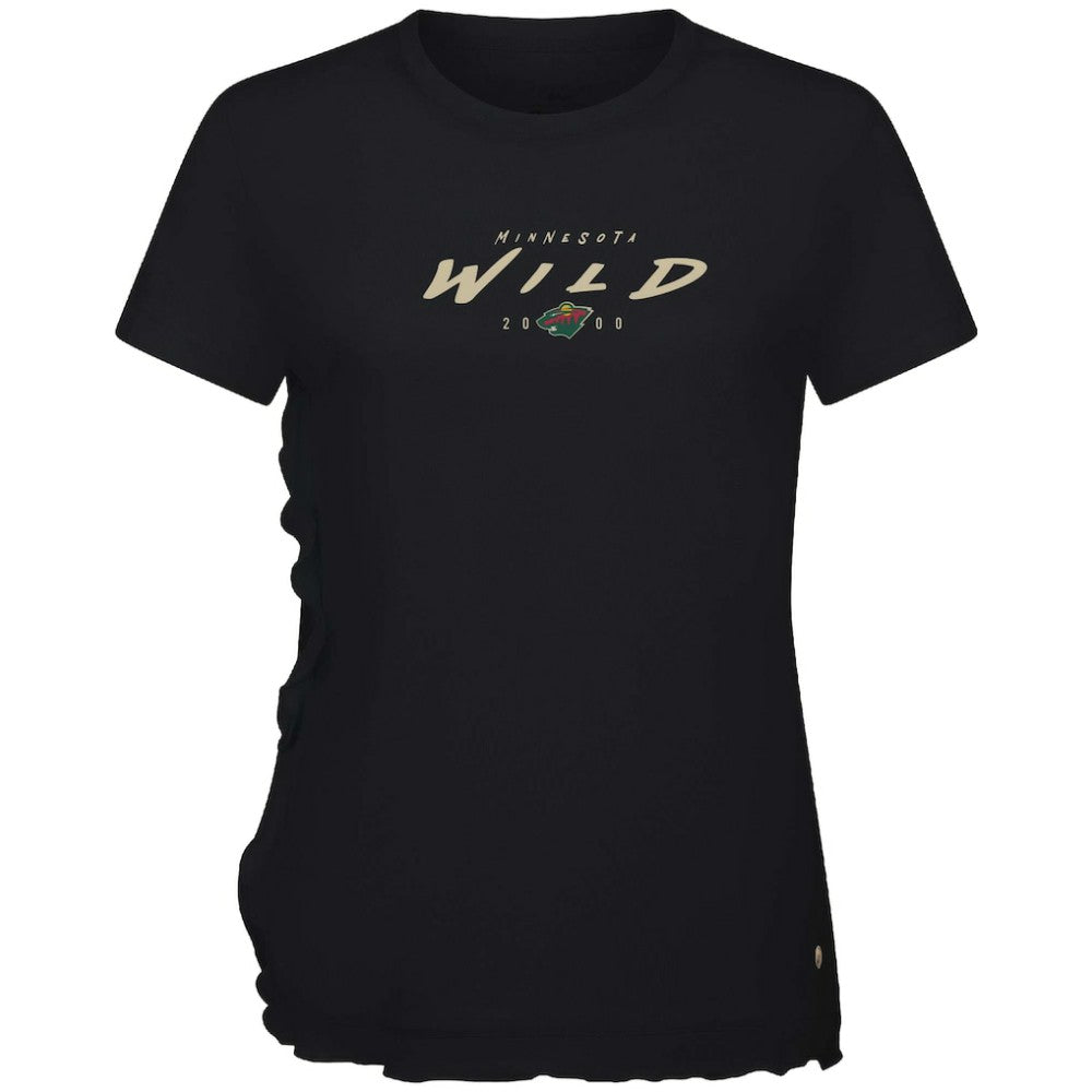 NHL Minnesota Wild Levelwear Women's Airflow Scratched T-Shirt - Black