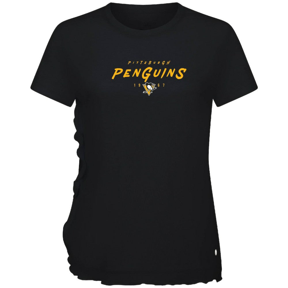 NHL Pittsburgh Penguins Levelwear Women's Airflow Scratched T-Shirt - Black