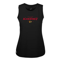 NHL Chicago Blackhawks Levelwear Women's Macy Scratched Tank Top - Black