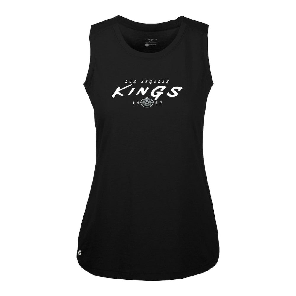NHL Los Angeles Kings Levelwear Women's Macy Scratched Tank Top - Black