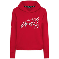 NHL New Jersey Devils Levelwear Women's Sweet Sizzle Tri-Blend Cropped Pullover Hoodie - Red