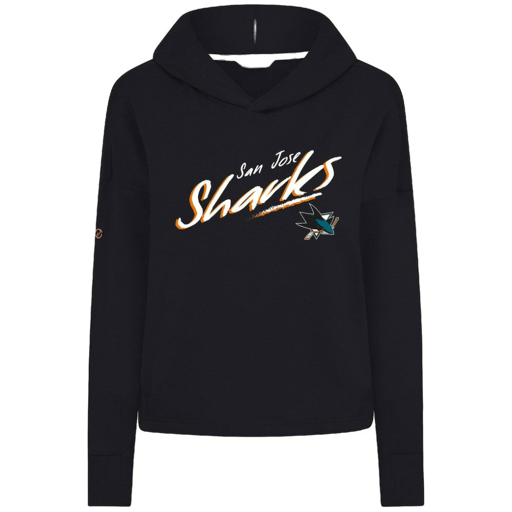NHL San Jose Sharks Levelwear Women's Sweet Sizzle Tri-Blend Cropped Pullover Hoodie - Black