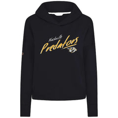 NHL Nashville Predators Levelwear Women's Sweet Sizzle Tri-Blend Cropped Pullover Hoodie - Black