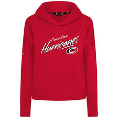 NHL Carolina Hurricanes Levelwear Women's Sweet Sizzle Tri-Blend Cropped Pullover Hoodie - Red