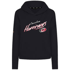 NHL Carolina Hurricanes Levelwear Women's Sweet Sizzle Tri-Blend Cropped Pullover Hoodie - Black