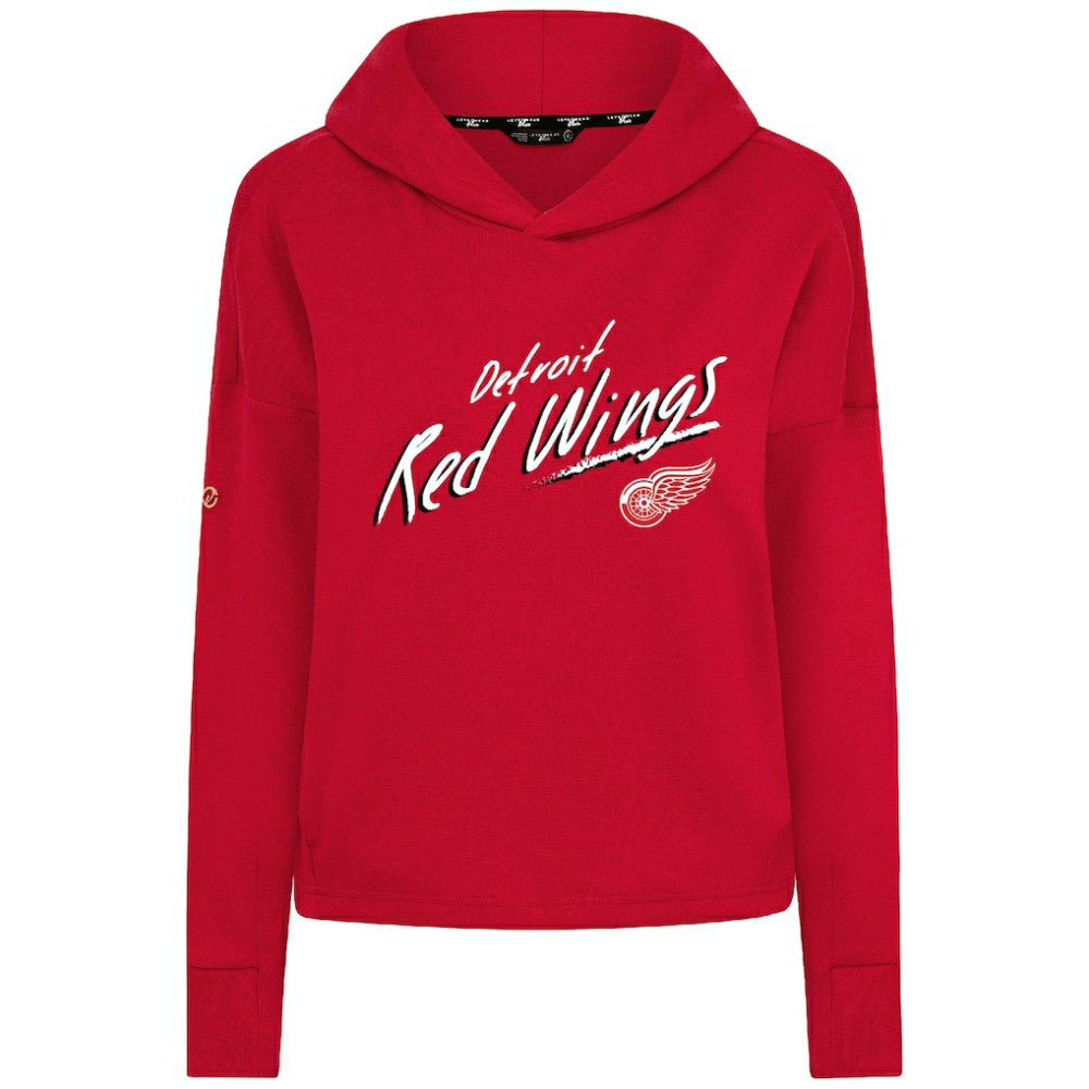 NHL Detroit Red Wings Levelwear Women's Sweet Sizzle Tri-Blend Cropped Pullover Hoodie - Red