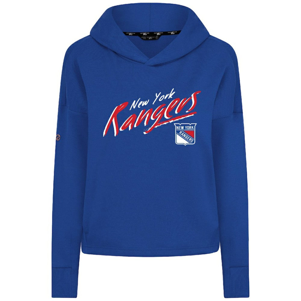 NHL New York Rangers Levelwear Women's Sweet Sizzle Tri-Blend Cropped Pullover Hoodie - Royal
