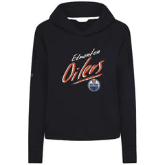 NHL Edmonton Oilers Levelwear Women's Sweet Sizzle Tri-Blend Cropped Pullover Hoodie - Black