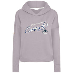 NHL Vancouver Canucks Levelwear Women's Sweet Sizzle Tri-Blend Cropped Pullover Hoodie - Gray
