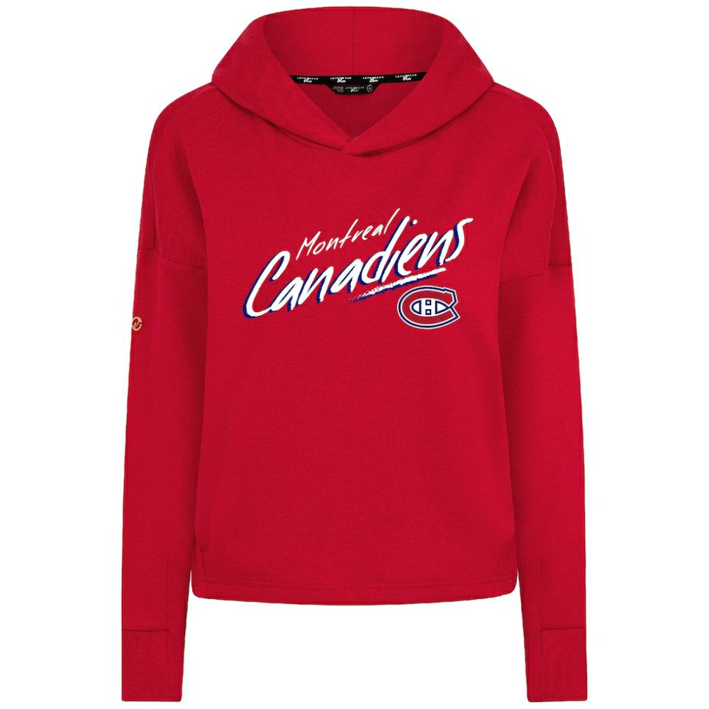 NHL Montreal Canadiens Levelwear Women's Sweet Sizzle Tri-Blend Cropped Pullover Hoodie - Red