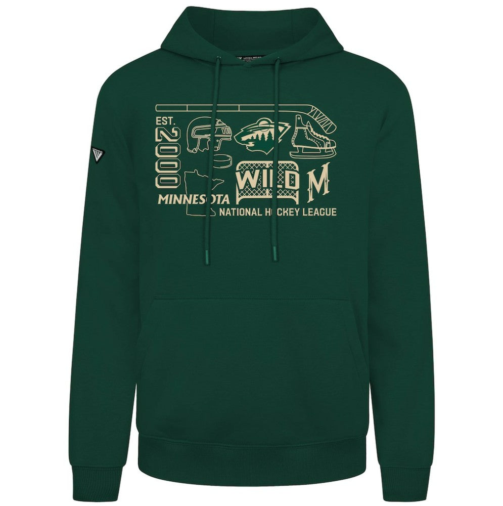 NHL Minnesota Wild Levelwear Podium Campaign Pullover Hoodie - Green