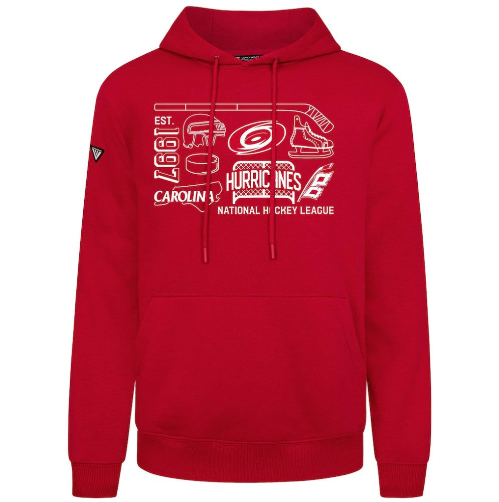 NHL Carolina Hurricanes Levelwear Podium Campaign Pullover Hoodie - Red