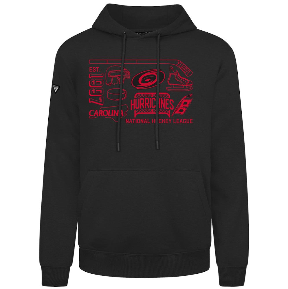 NHL Carolina Hurricanes Levelwear Podium Campaign Pullover Hoodie - Black