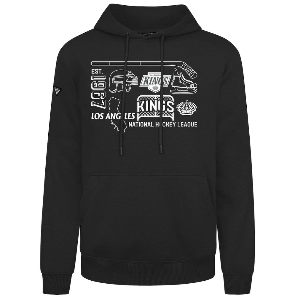 NHL Los Angeles Kings Levelwear Podium Campaign Pullover Hoodie - Black