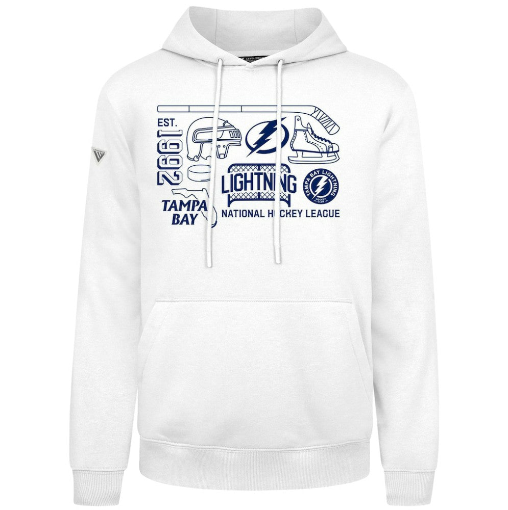 NHL Tampa Bay Lightning Levelwear Podium Campaign Pullover Hoodie - White