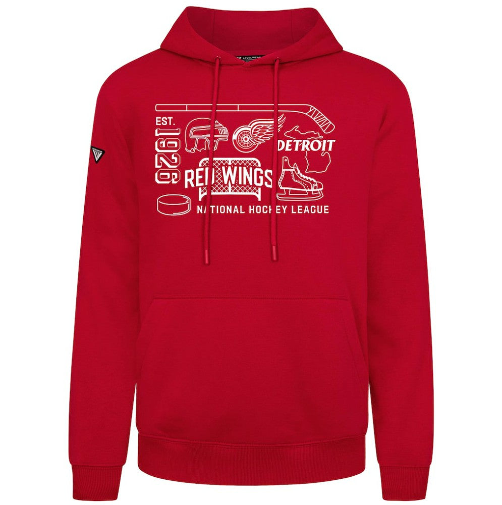 NHL Detroit Red Wings Levelwear Podium Campaign Pullover Hoodie - Red
