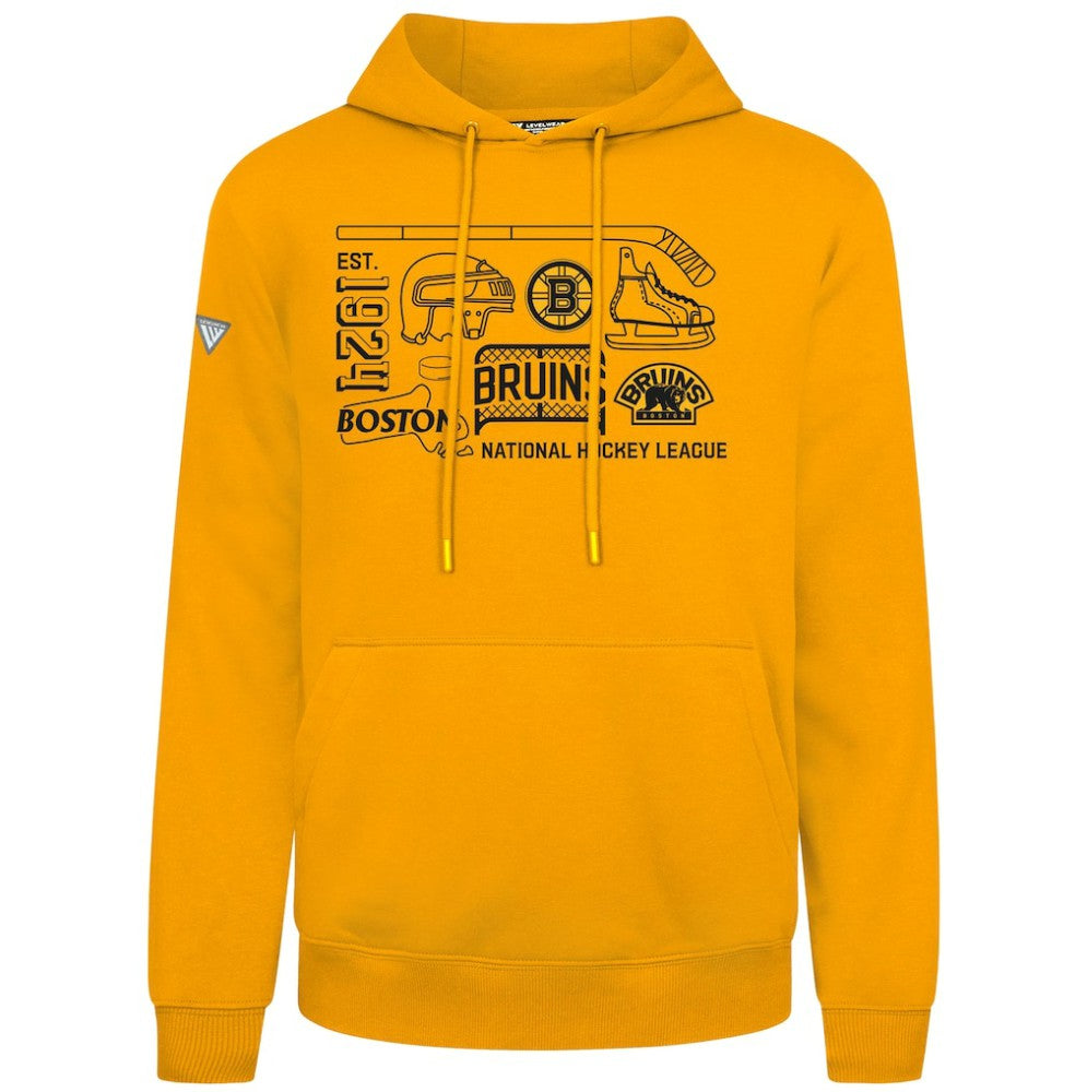 NHL Boston Bruins Levelwear Podium Campaign Pullover Hoodie - Gold