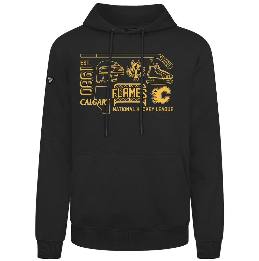 NHL Calgary Flames Levelwear Podium Campaign Pullover Hoodie - Black