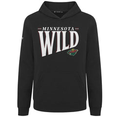 NHL Minnesota Wild Levelwear Youth Jr Podium Tally Pullover Hoodie - Black
