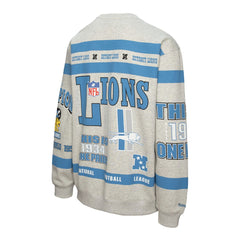 Detroit Lions All Over Print Vintage Fleece Crewneck Sweatshirt Heather Gray