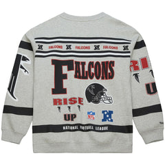 Atlanta Falcons All Over Print Vintage Fleece Crewneck Sweatshirt Heather Gray