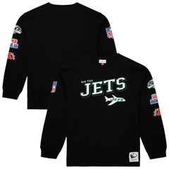 New York Jets Training Camp Vintage Logos Long Sleeve T-Shirt Black