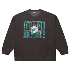 Miami Dolphins Downtown Crew Vintage Logo Sweatshirt Black
