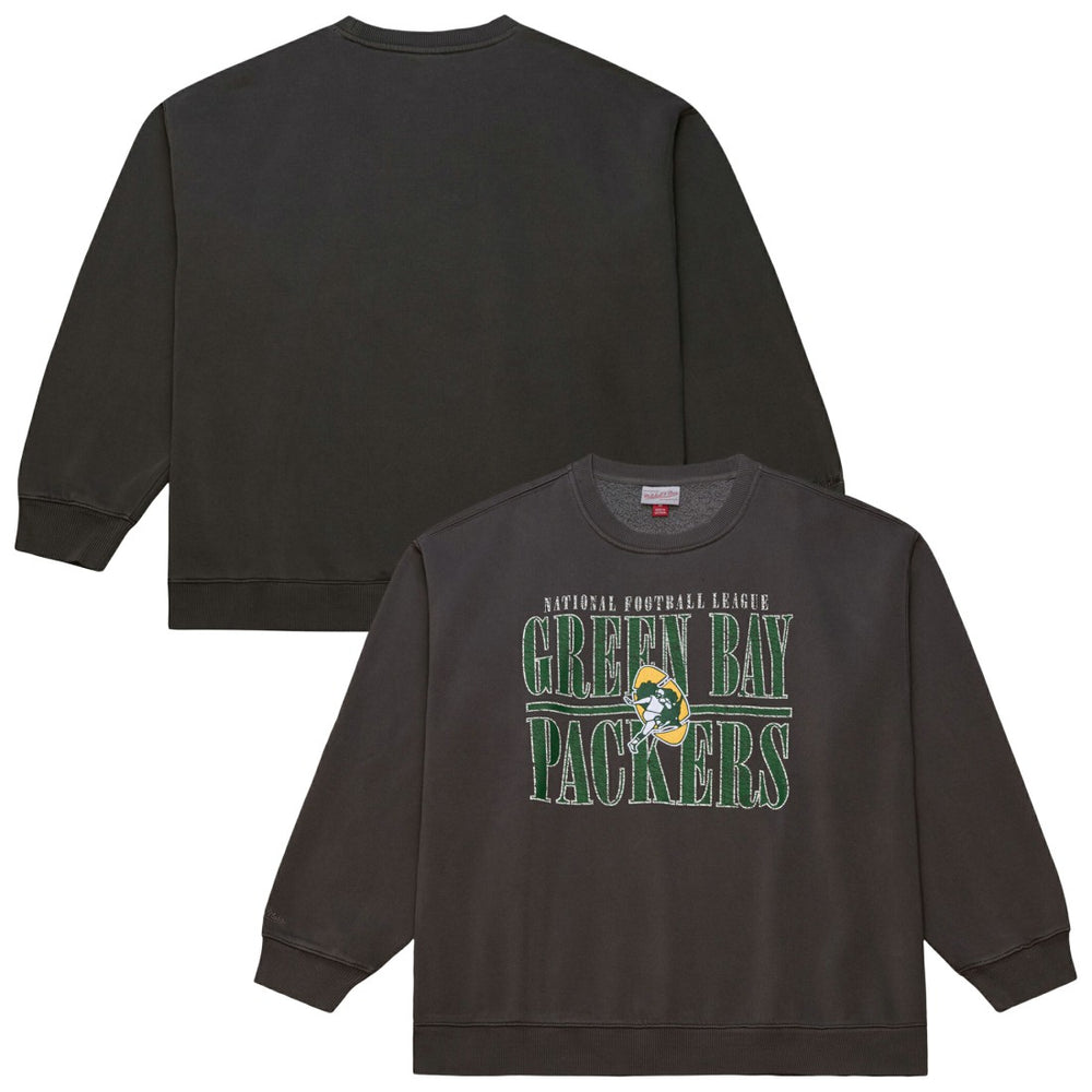 Green Bay Packers Downtown Crew Vintage Logo Sweatshirt Black