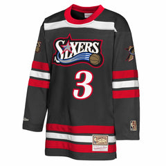 NBA Allen Iverson Philadelphia 76ers Youth Maxxed Out 2.0 Fashion Hockey Jersey - Black