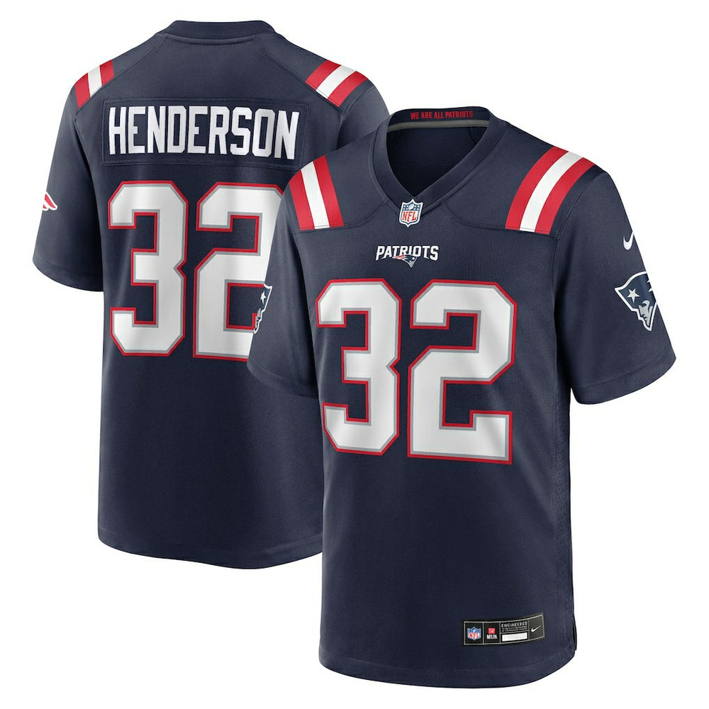 NFL TreVeyon Henderson New England Patriots 2025 NFL Draft Game Jersey - Navy