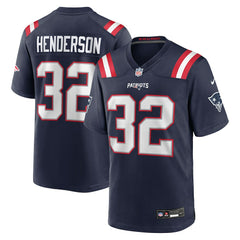 NFL TreVeyon Henderson New England Patriots 2025 NFL Draft Game Jersey - Navy